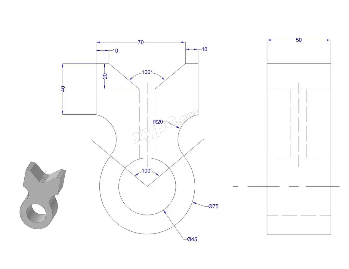 SolidWorks基础练习题 第121题