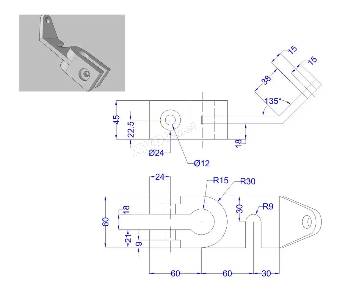 SolidWorks基础练习题 第124题
