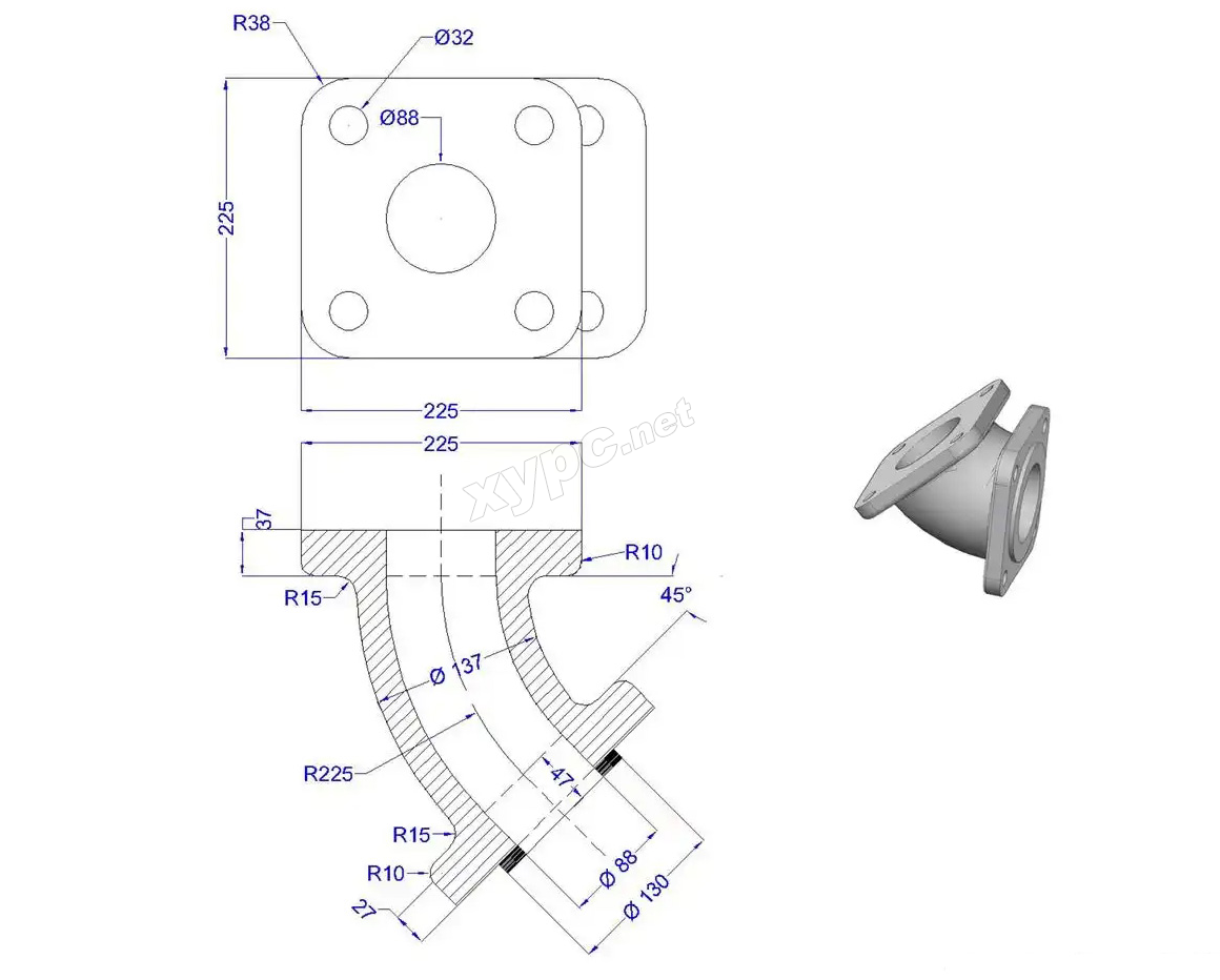 SolidWorks基础练习题 第126题