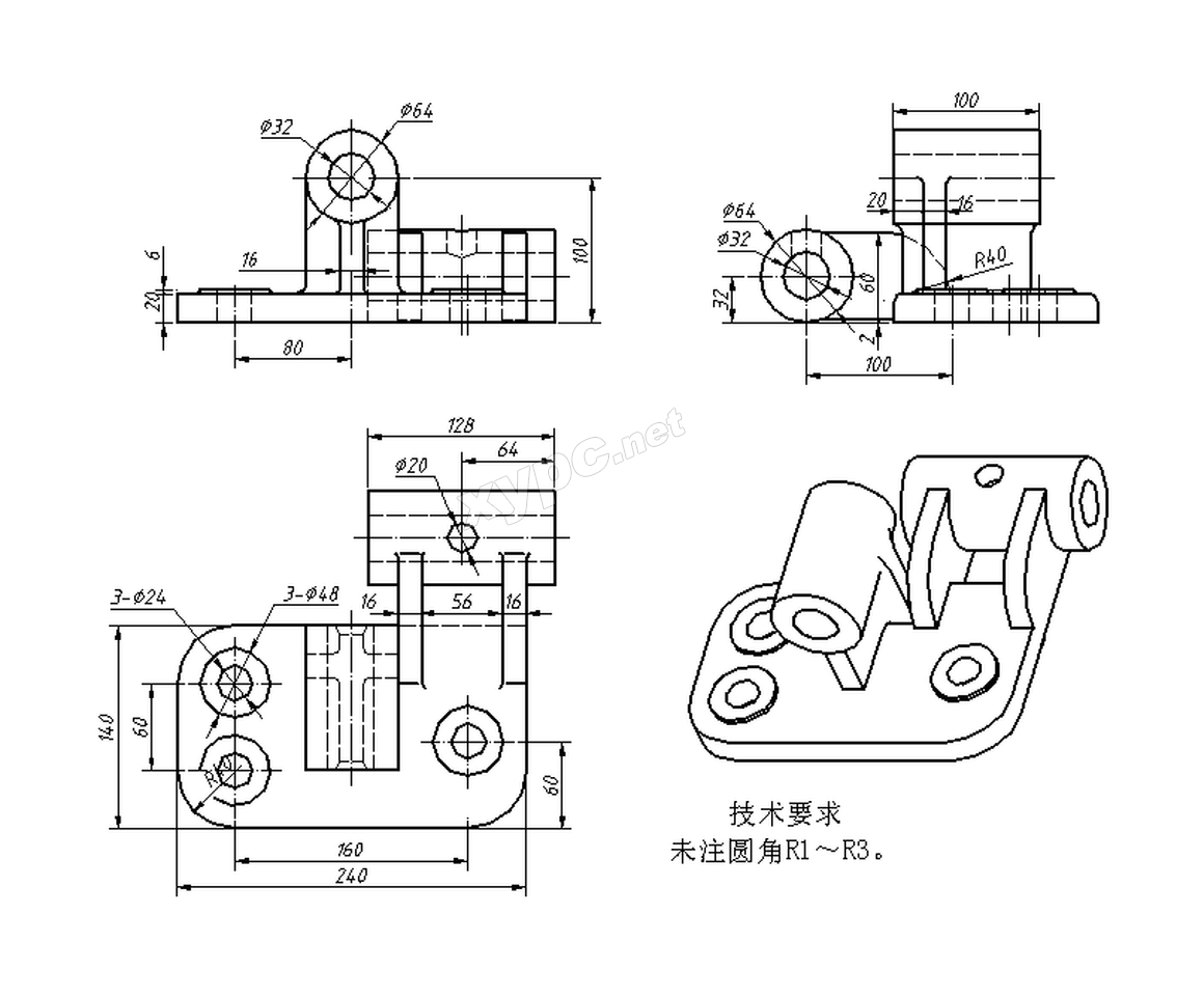 SolidWorks基础练习题 第164题